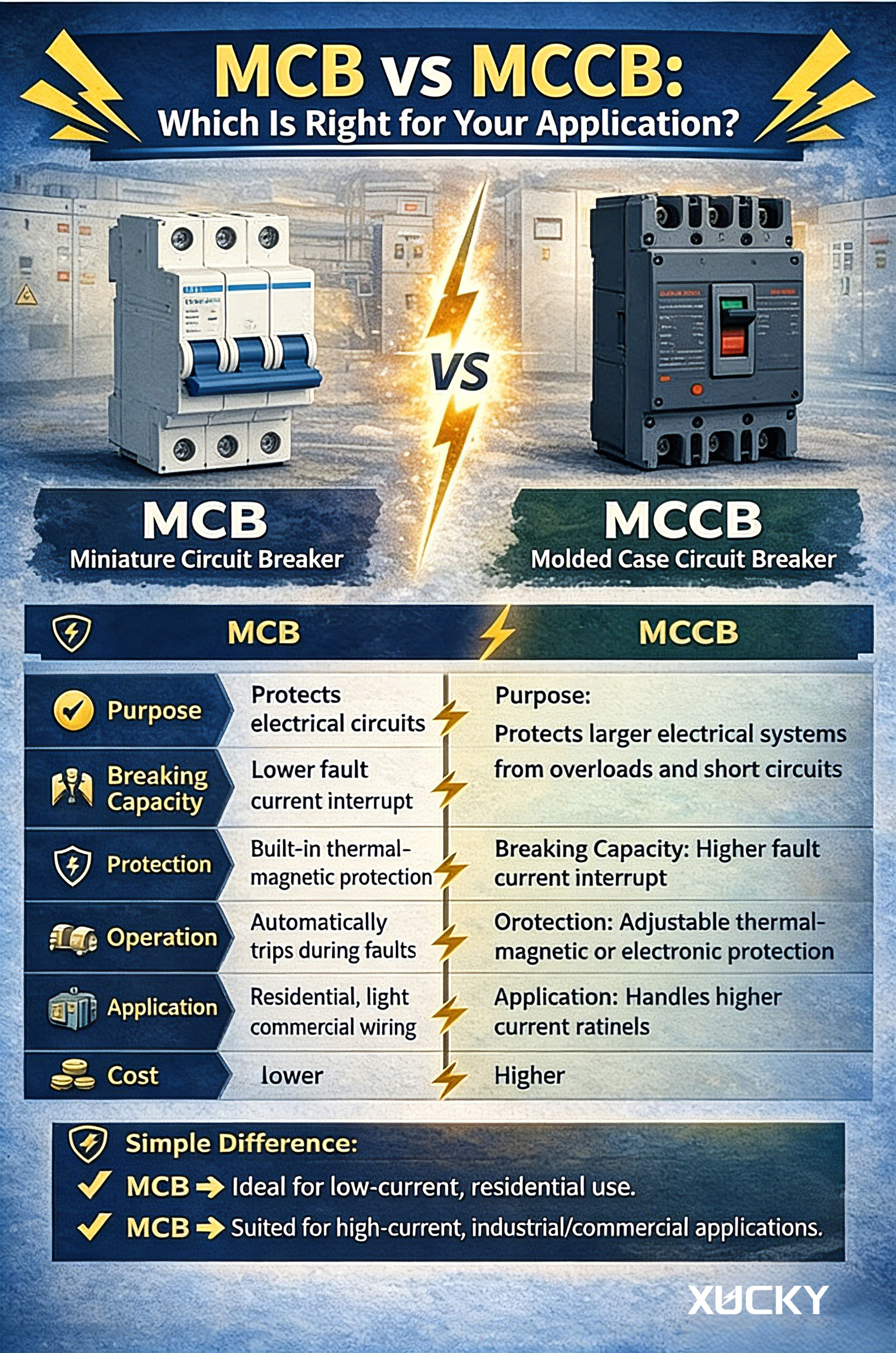 MCB vs. MCCB: რომელია სწორი თქვენი განაცხადისთვის?